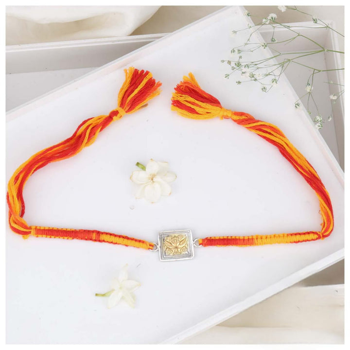 Pure 92.5 Silver Square Silver Rakhi | SHOBITAM