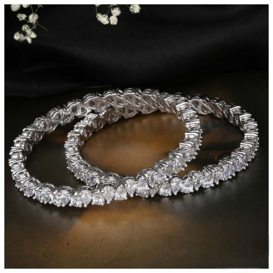 Pure 92.5 Silver Rinith Pair Bangles | SHOBITAM