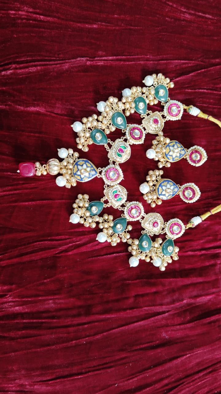 Ghoomar Fushion Rajasthani Necklace with Meenakari