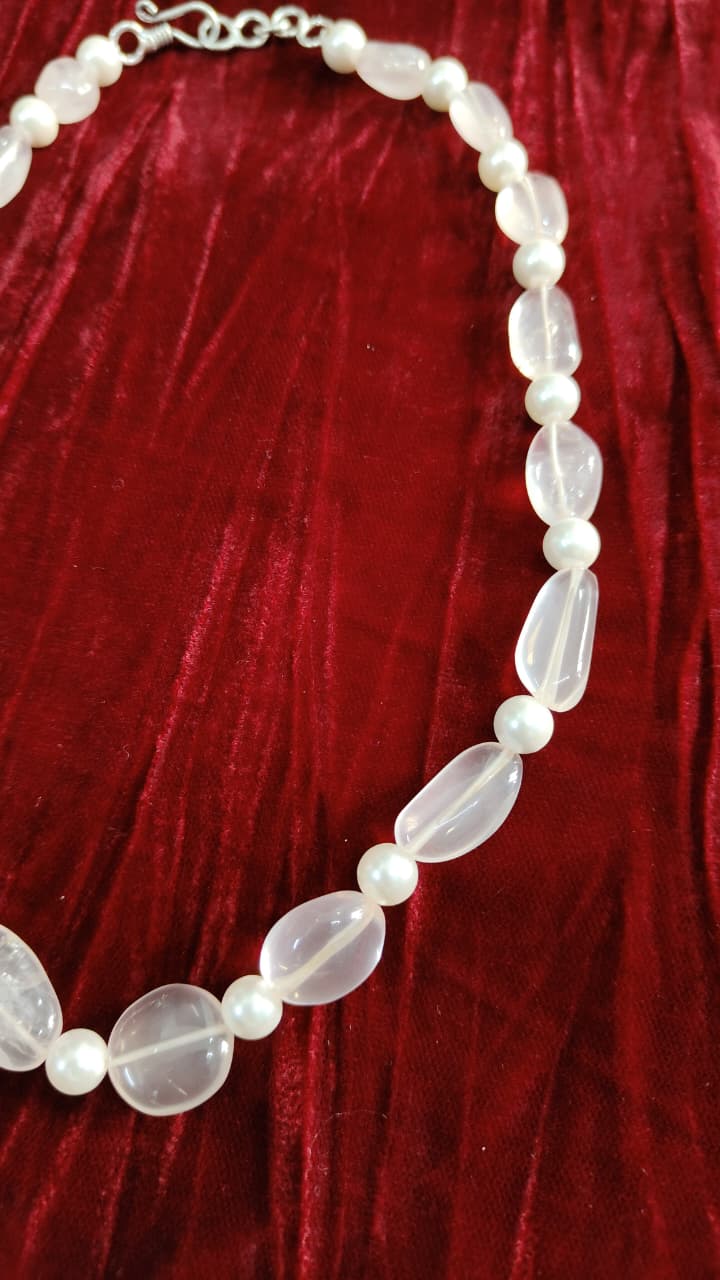 Clearwater Druzzy & Pearl Quartz Necklace