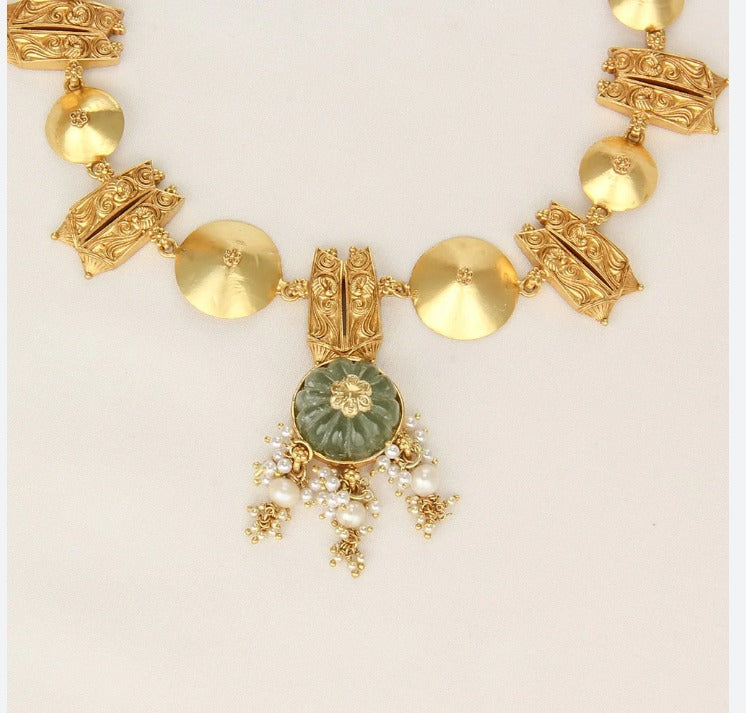 92.5 Silver, 24kt Gold Plated,  Boho Necklace  | SHOBITAM