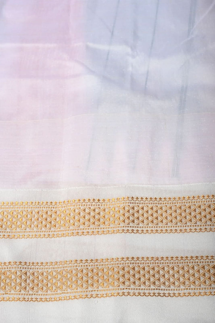 Green-Maroon Dual Tone Ilkal Weave Mercerized Bagalkote Cotton Saree with Zari Checks and Contrast Zari Border | SHOBITAM