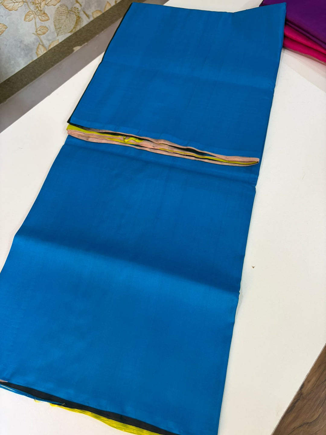 The Beach Blue - Multicolour Handwoven Uppada Silk | SILK MARK CERTIFIED | SHOBITAM