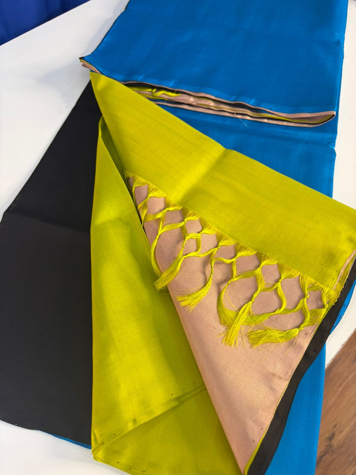The Beach Blue - Multicolour Handwoven Uppada Silk | SILK MARK CERTIFIED | SHOBITAM