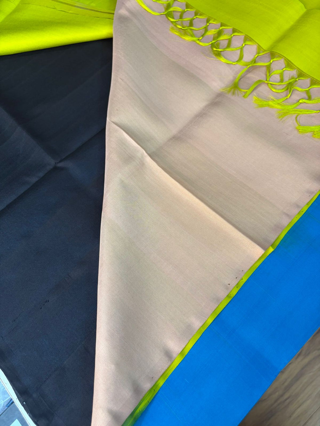 The Beach Blue - Multicolour Handwoven Uppada Silk | SILK MARK CERTIFIED | SHOBITAM