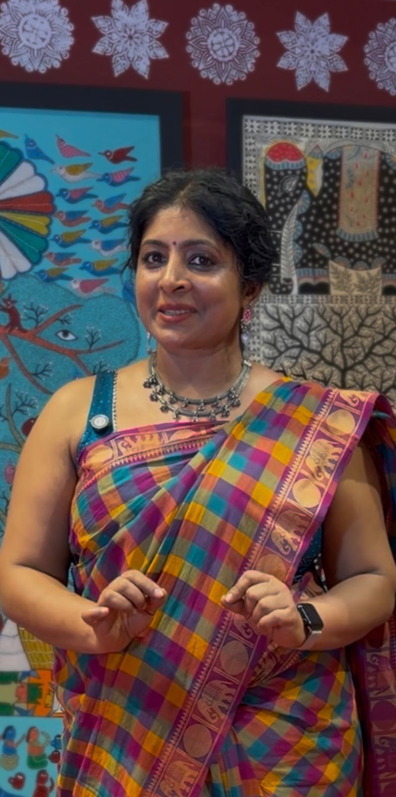Traditional Prachi Ghungroo Multi-Layer Oxidized Necklace With an Antique silver polish | SHOBITAM