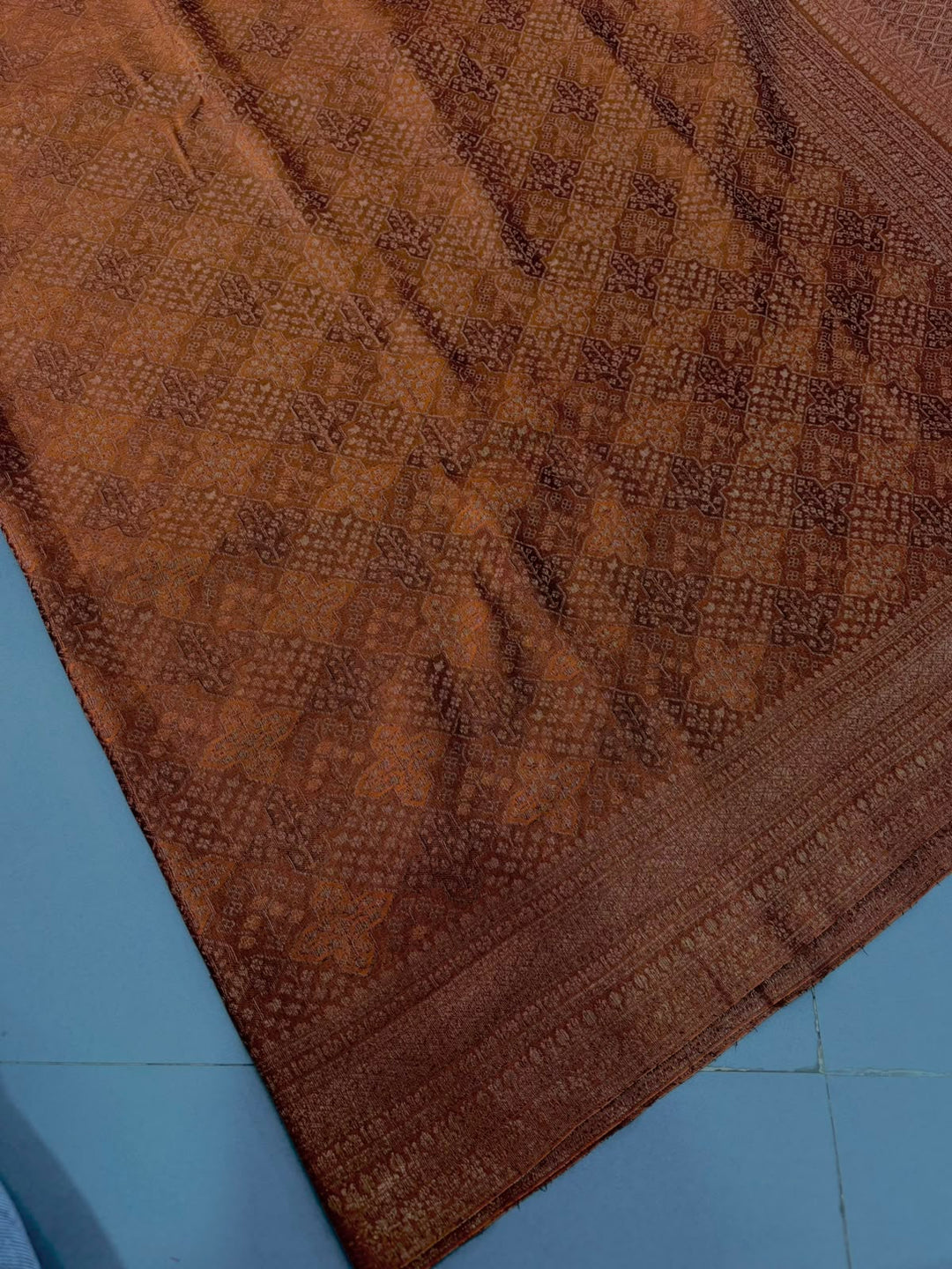 Brown Mysore Silk Saree with Floral Zari Brocade and Zari Border | SILK MARK CERTIFIED | SHOBITAM