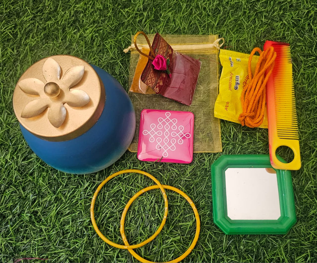 Pack of 8 : Varamahalakshmi Lakshmi Pooja Combo Set – Festive Ritual Essentials | SHOBITAM