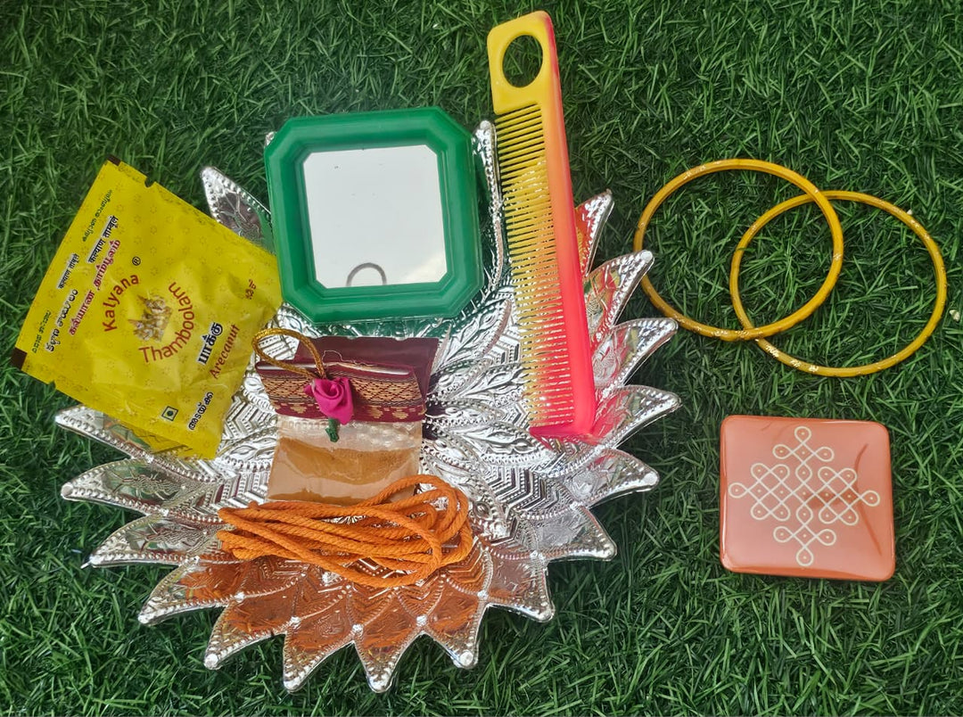 Pack of 8 : Varamahalakshmi Lakshmi Pooja Combo Set – Festive Ritual Essentials | SHOBITAM