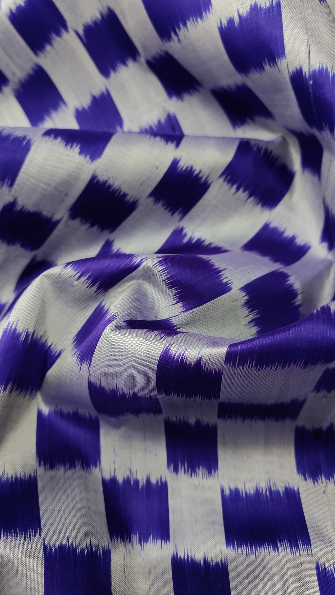 Blue Half and Half Handloom Sambalpuri Ikkat Silk Saree with Geometric Design and Zari Border, No Blouse Piece| SILK MARK CERTIFIED