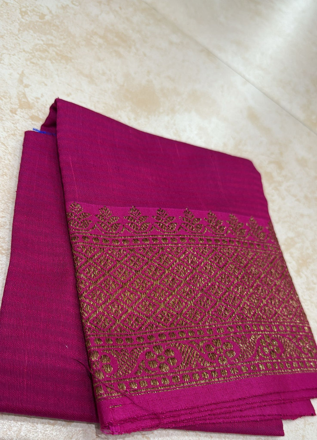 Pure Banarasi Dupion Silk Saree in Blue with Antique Floral Jaal and contrast border | SILK MARK CERTIFIED