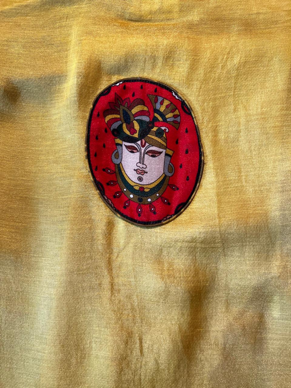 HALDI METALLIC SET OF 3 ( KURTA + CHURIDAR + jACKET ) | SHOBITAM