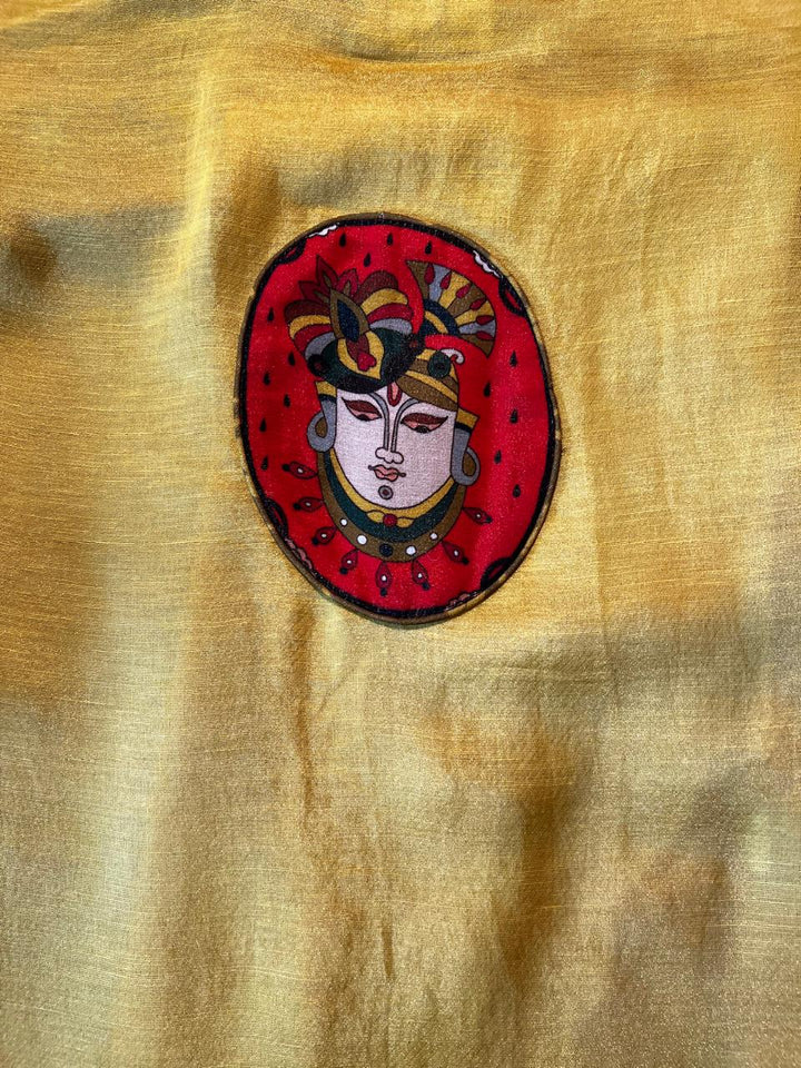 HALDI METALLIC SET OF 3 ( KURTA + CHURIDAR + jACKET ) | SHOBITAM