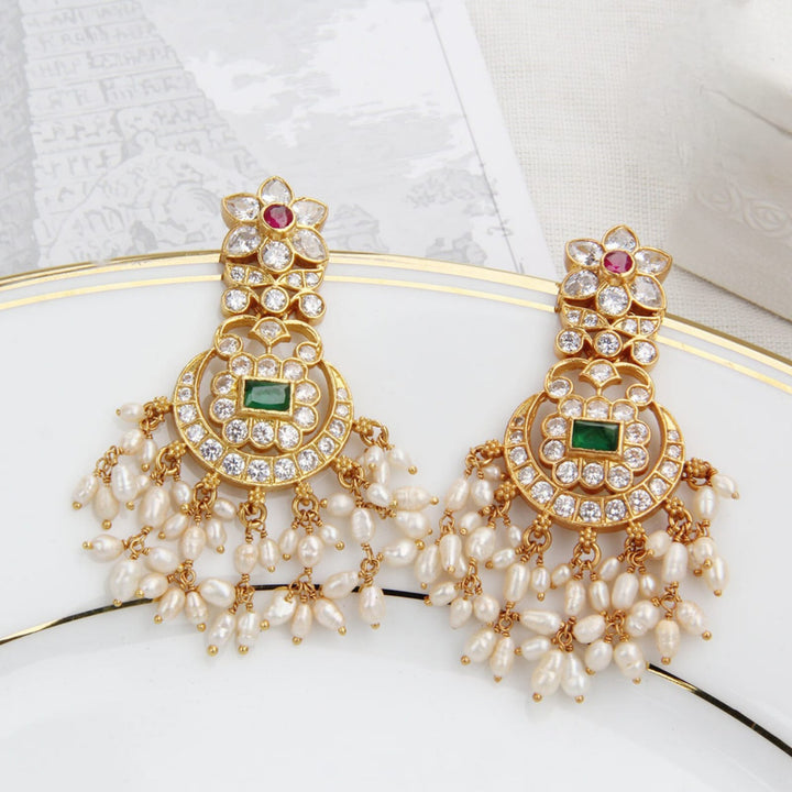 Pure 92.5 Silver Lavina Long Earrings | SHOBITAM