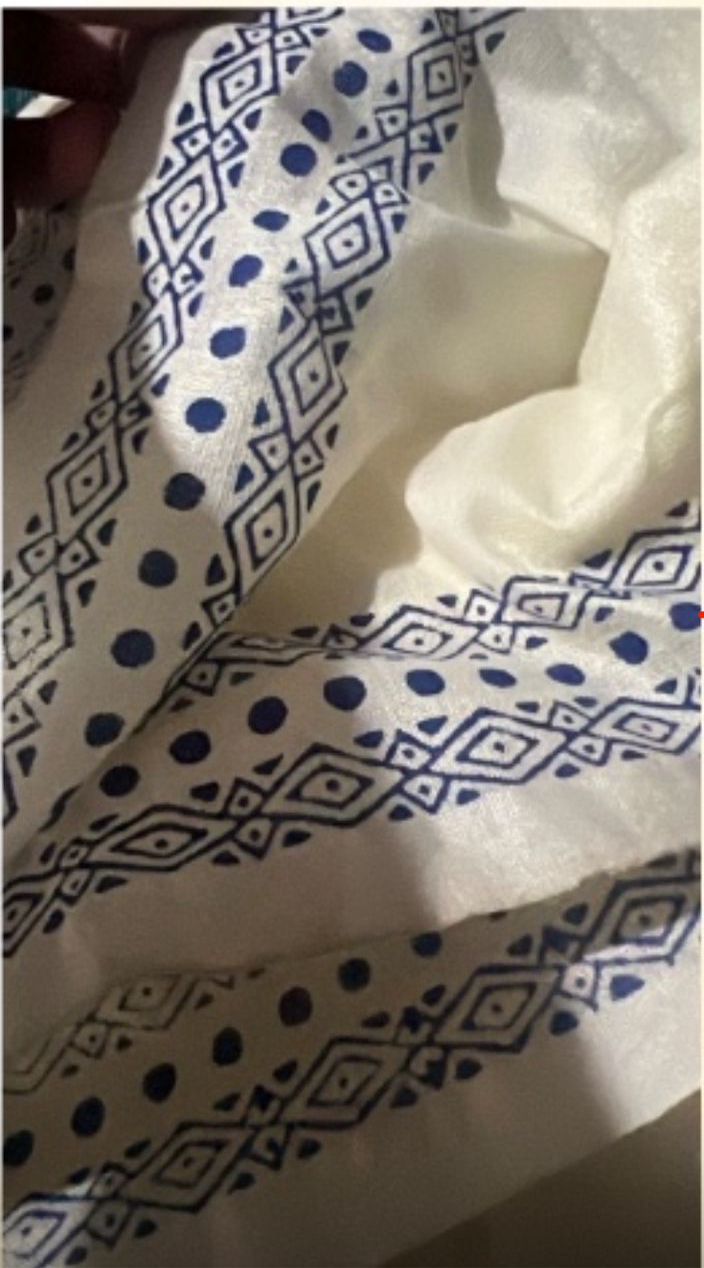 White Handloom My University, My Saree - IIM Ahmedabad Hand Painte | SHOBITAM