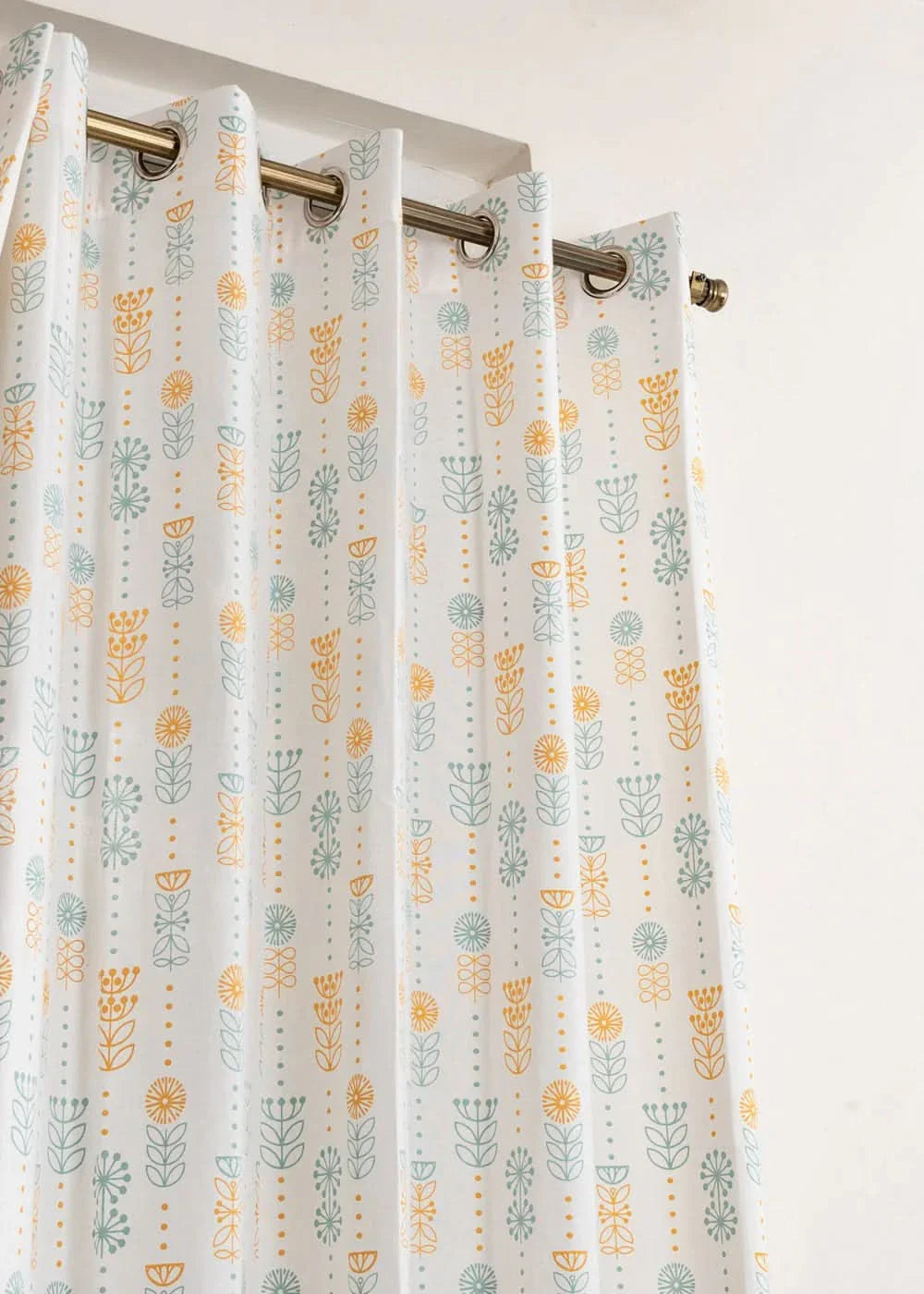 Skogen 100% cotton floral curtain, Customizable for size, lining and headers