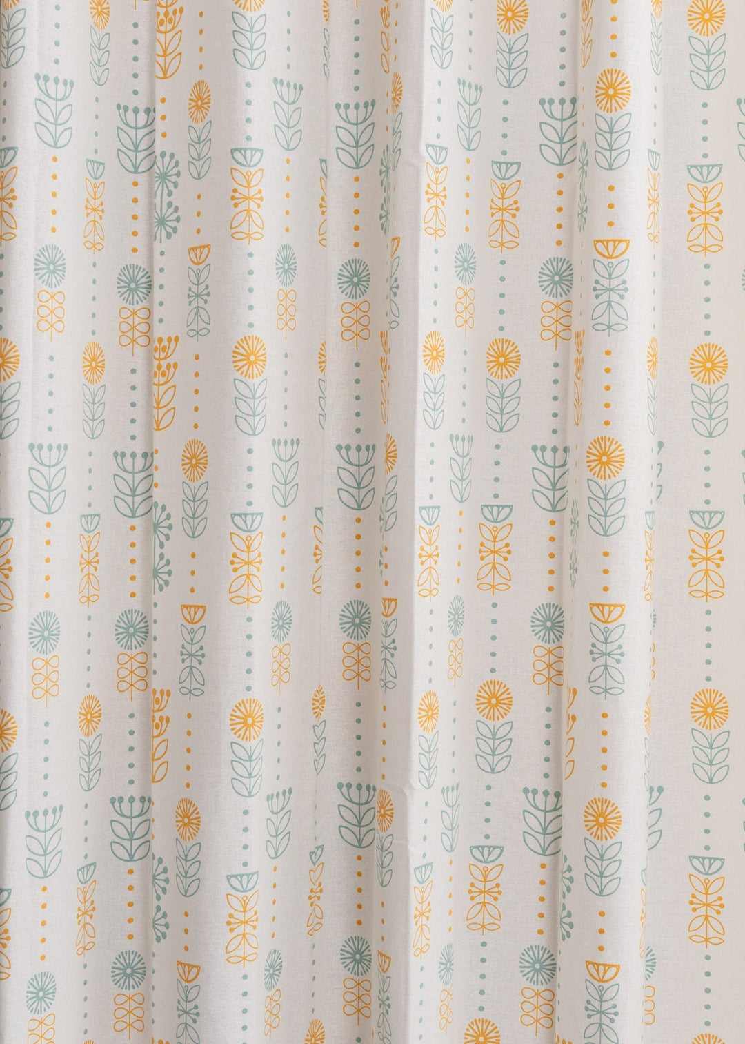 Wild Bouquet 100% cotton floral curtain for Living room & bed room - Light Reduction - Yellow - Single Piece | SHOBITAM