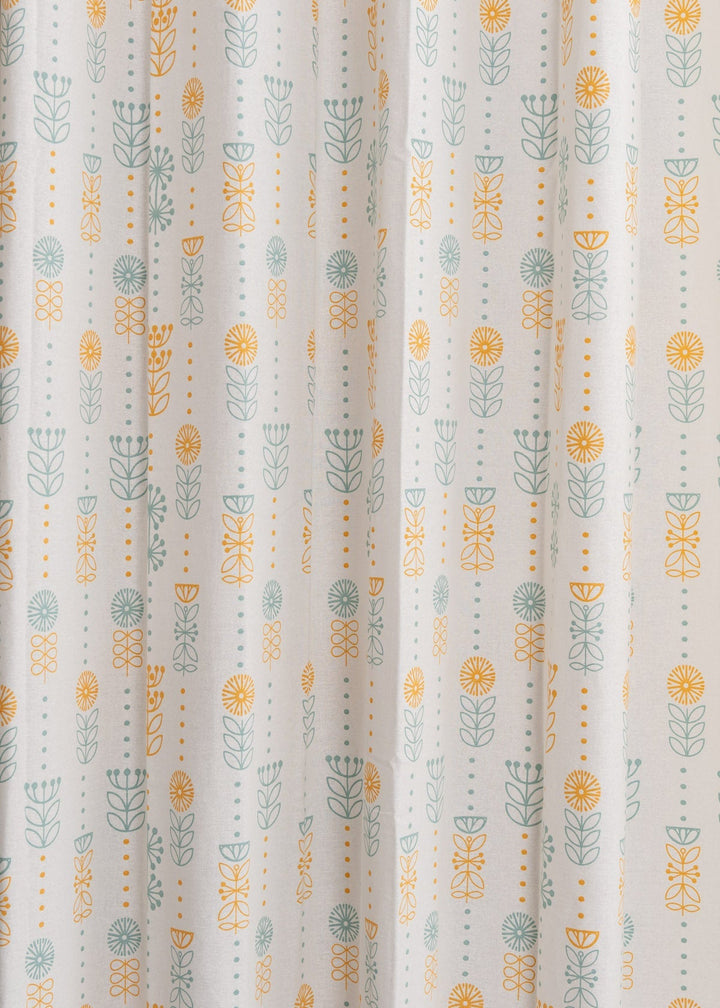 Wild Bouquet 100% cotton floral curtain for Living room & bed room - Light Reduction - Yellow - Single Piece | SHOBITAM