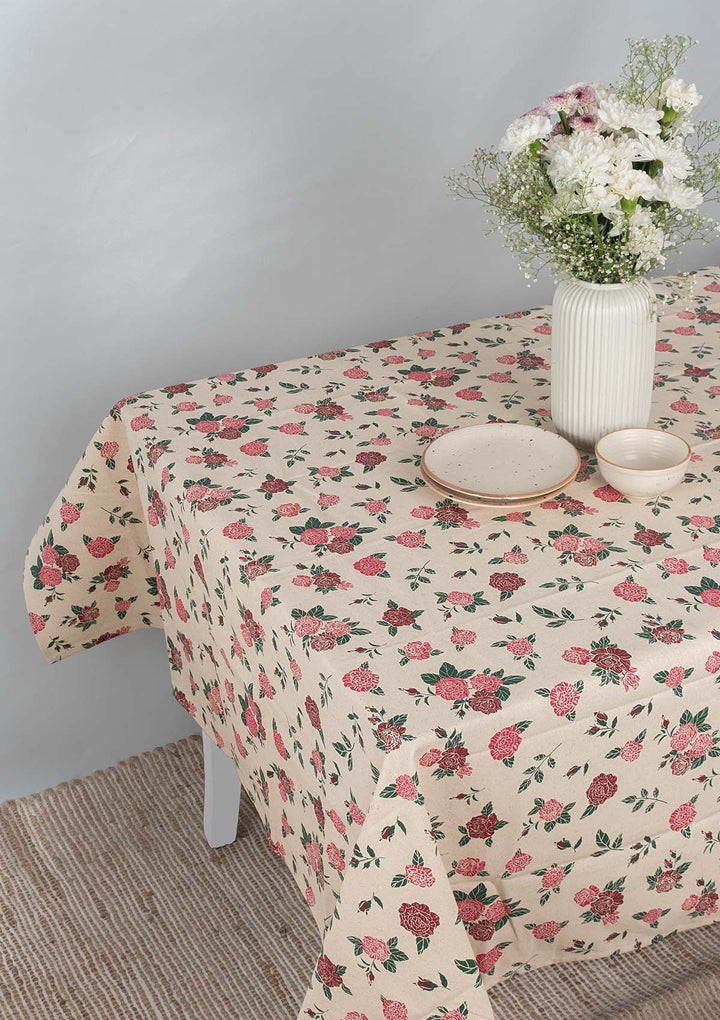 Wild Roses Spill safe water-resistant coated cotton table cloth | SHOBITAM