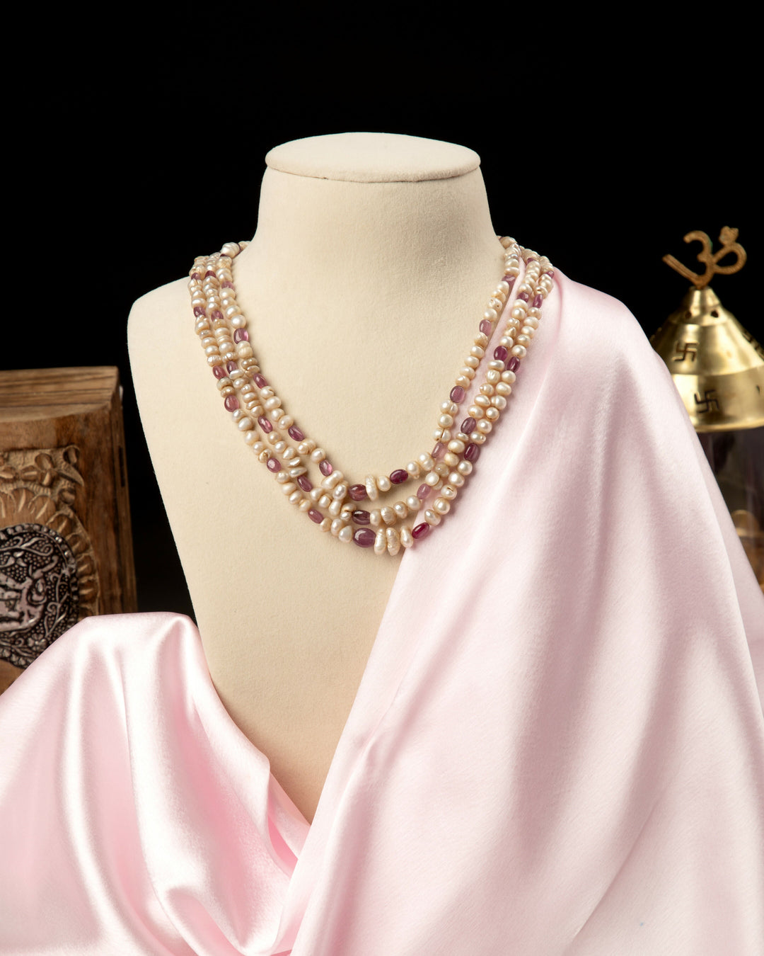 Rani Gulab – Ruby & Pearl Mala | SHOBITAM