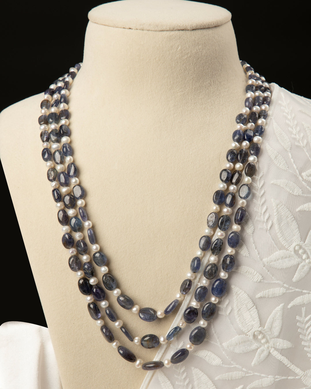 Neel Tara – Tanzanite & Pearl Mala | SHOBITAM