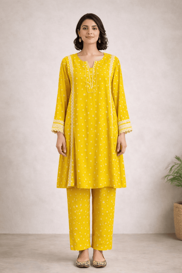 SUNFLOWER Jaipuri Printed Yellow Kurta Set