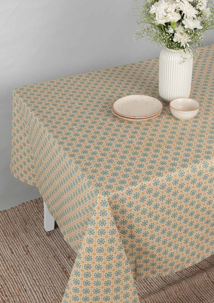 Yura Spill safe water-resistant coated cotton table cloth | SHOBITAM