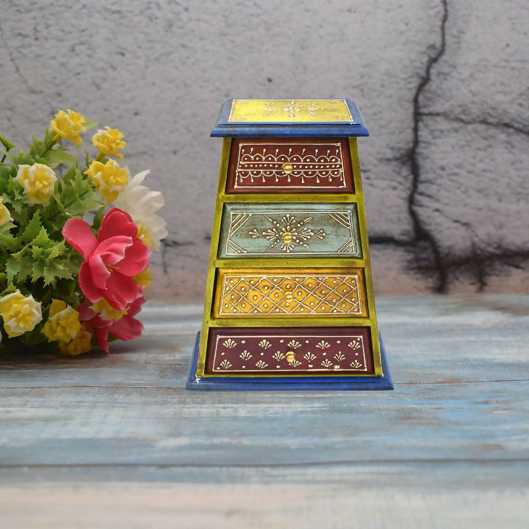 WOODEN PAINTED 4 DRAWER 12*9*5 | SHOBITAM