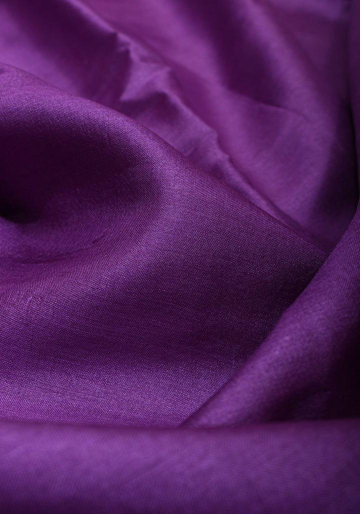 Purple Pure Tussar Silk Saree with Authentic Sozni Hand Embroidery | SILK MARK CERTIFIED | SILK MARK CERTIFIED