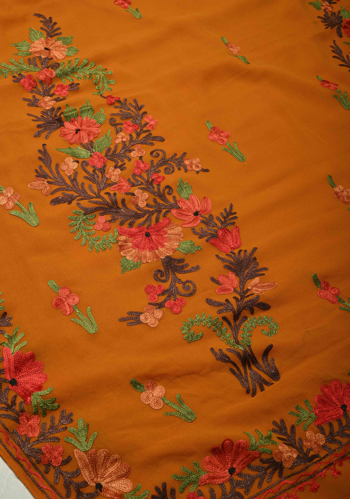 Purple Kashmiri Aari Georgette Saree with Floral Embroidery (Copy)