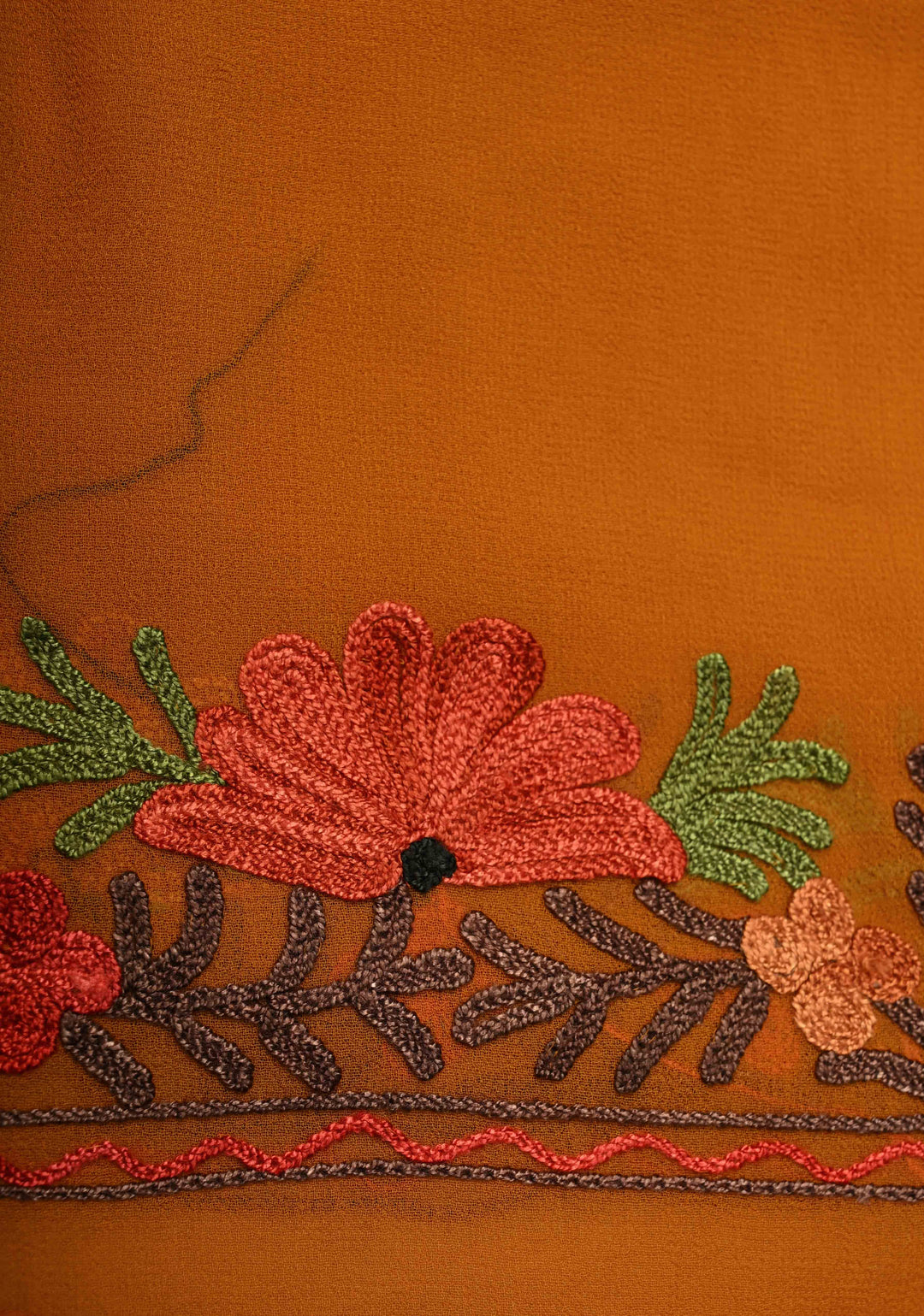 Purple Kashmiri Aari Georgette Saree with Floral Embroidery (Copy)