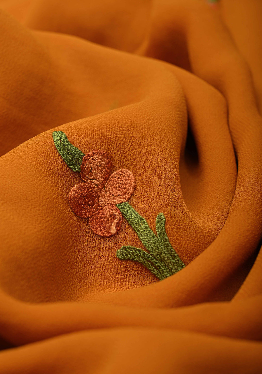 Purple Kashmiri Aari Georgette Saree with Floral Embroidery (Copy)