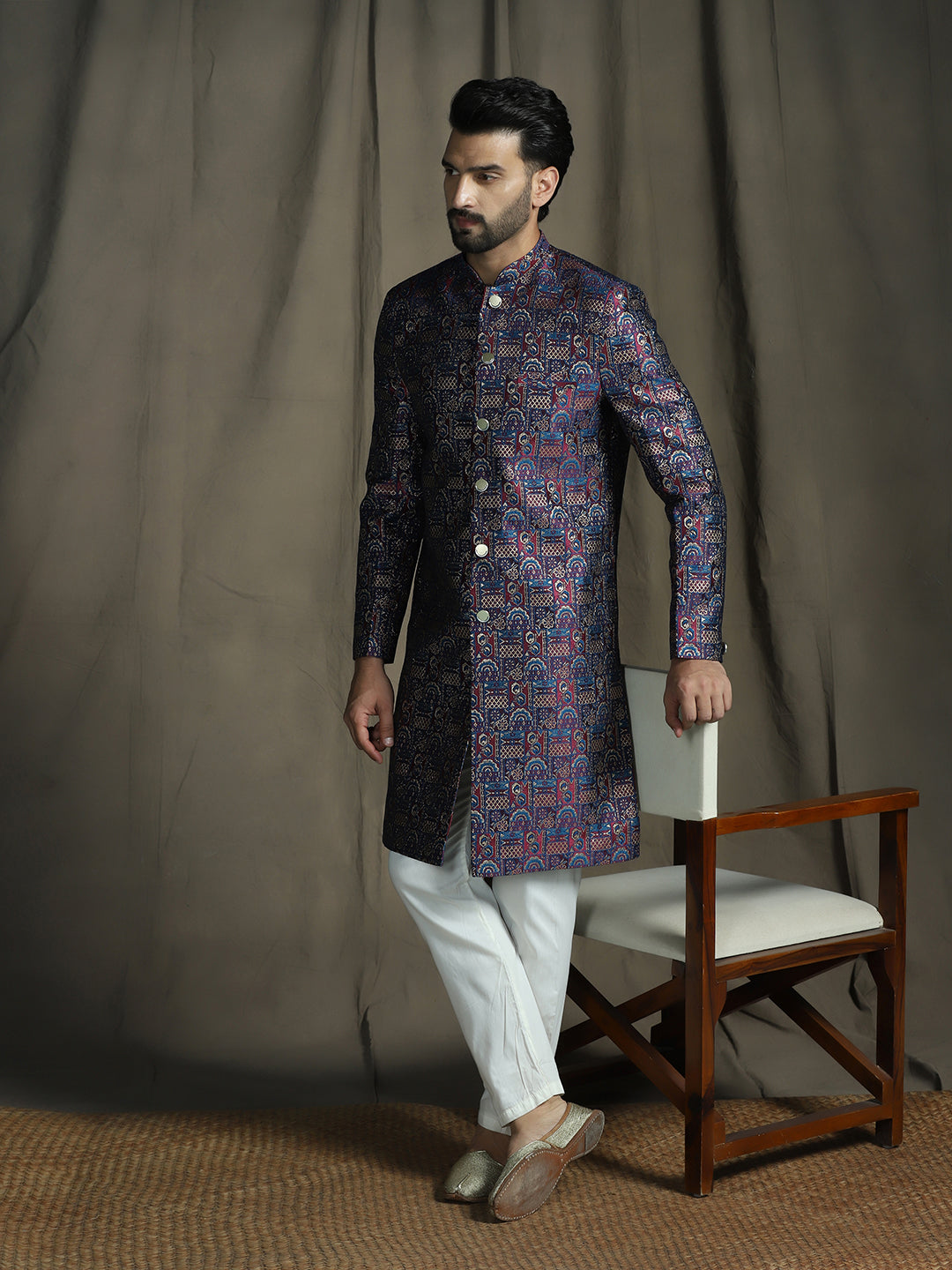 Darbar Jacquard Sherwani Set for Men | SHOBITAM