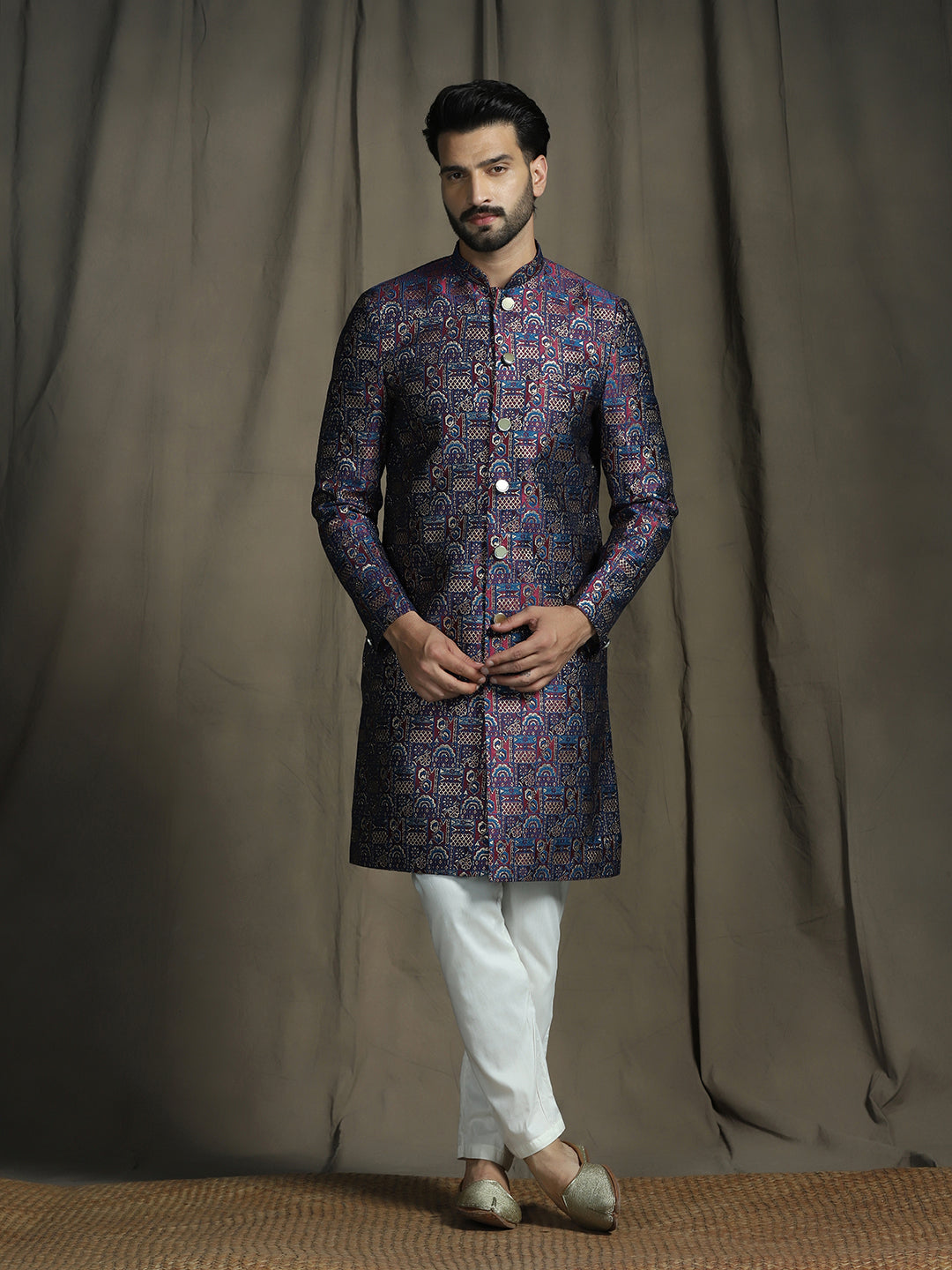 Darbar Jacquard Sherwani Set for Men | SHOBITAM