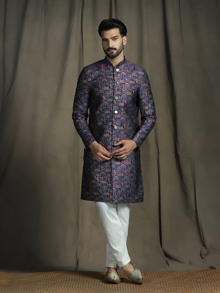 Darbar Jacquard Sherwani Set for Men | SHOBITAM
