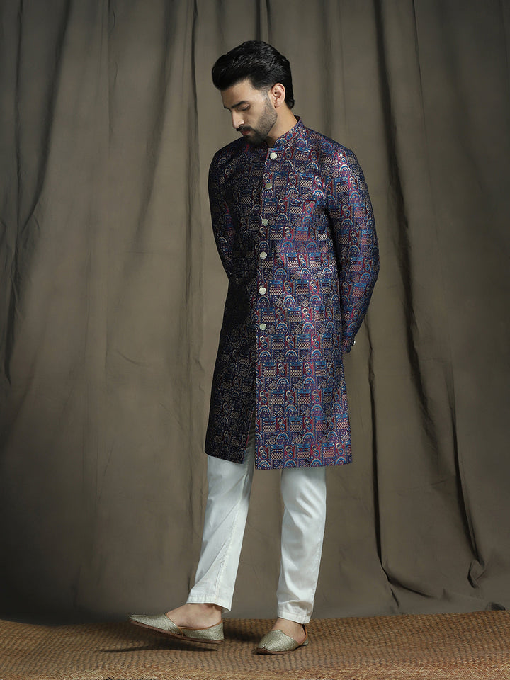 Darbar Jacquard Sherwani Set for Men | SHOBITAM
