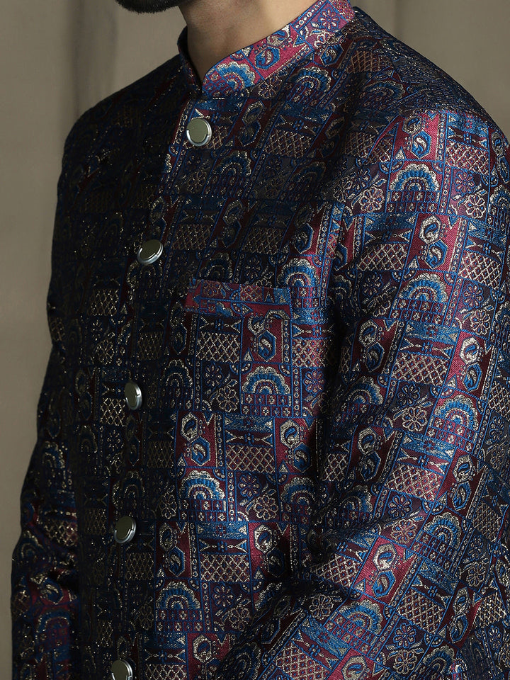Darbar Jacquard Sherwani Set for Men | SHOBITAM