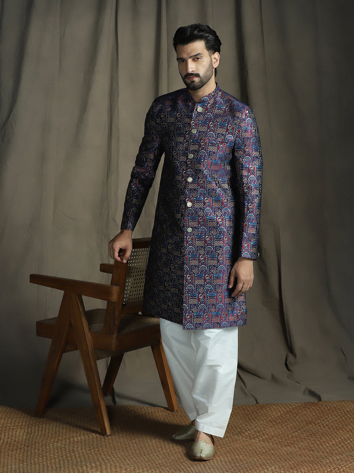 Darbar Jacquard Sherwani Set for Men | SHOBITAM