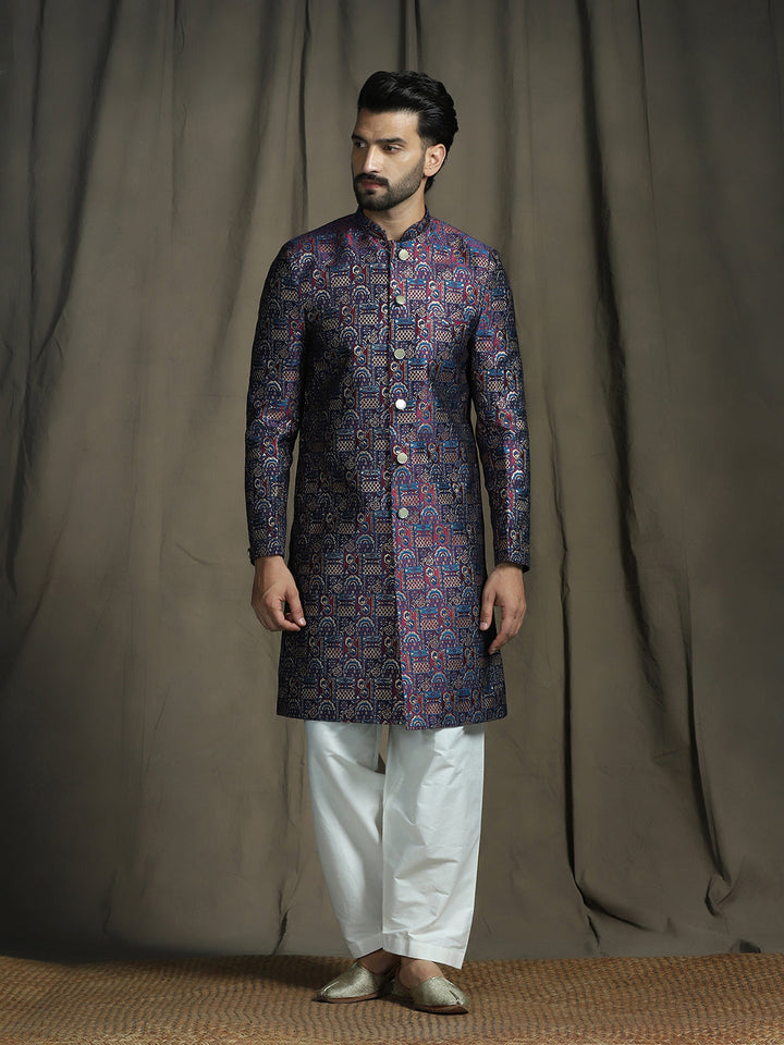 Darbar Jacquard Sherwani Set for Men | SHOBITAM