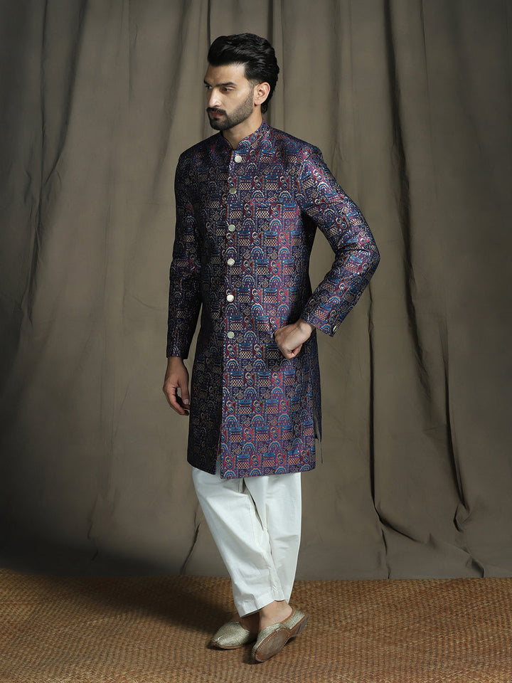 Darbar Jacquard Sherwani Set for Men | SHOBITAM
