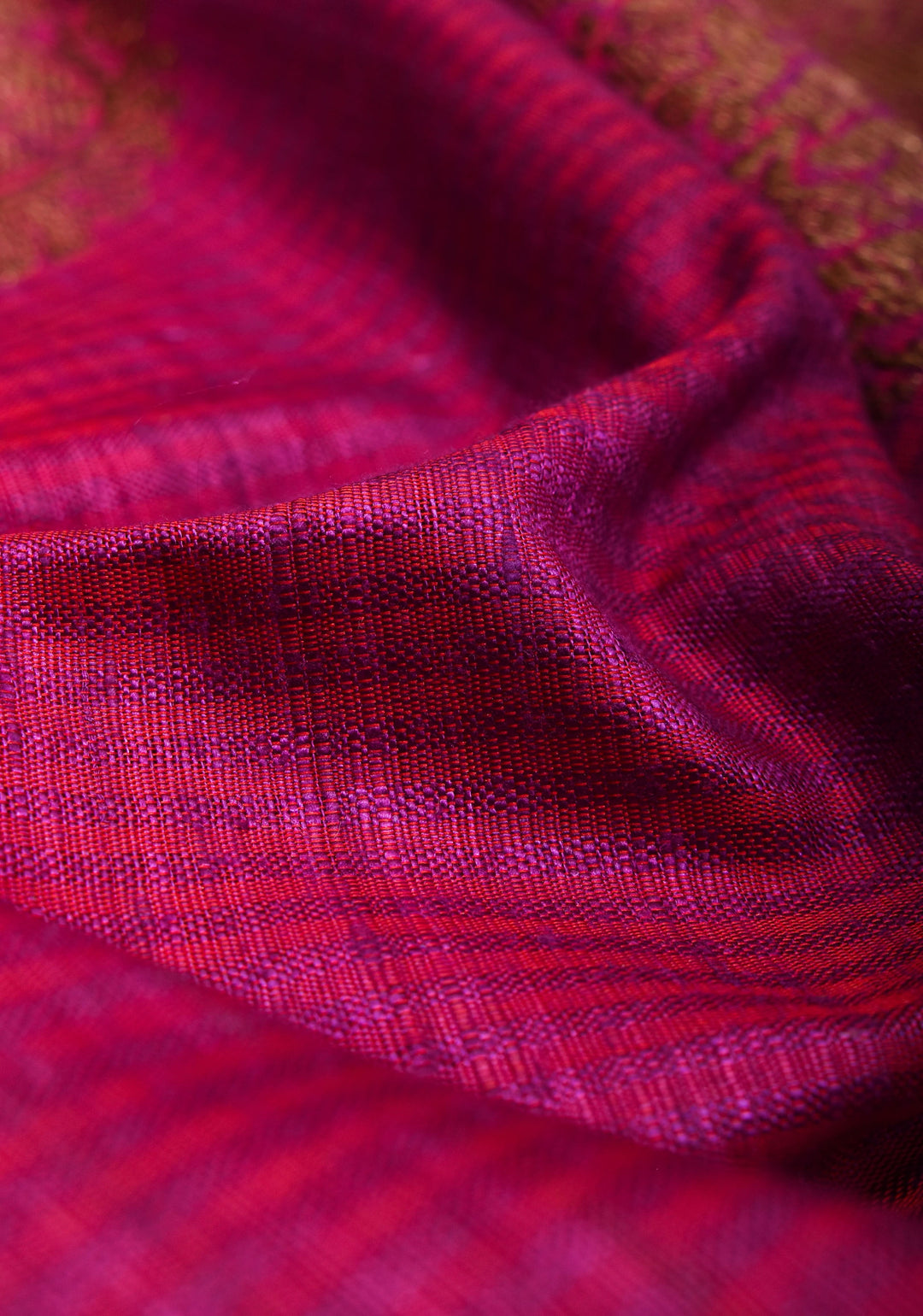 Stunning Pink Dual tone Dupion Banarasi Silk Saree with large Antique zari motifs and Two Tone Border  | SILK MARK CERTIFIED