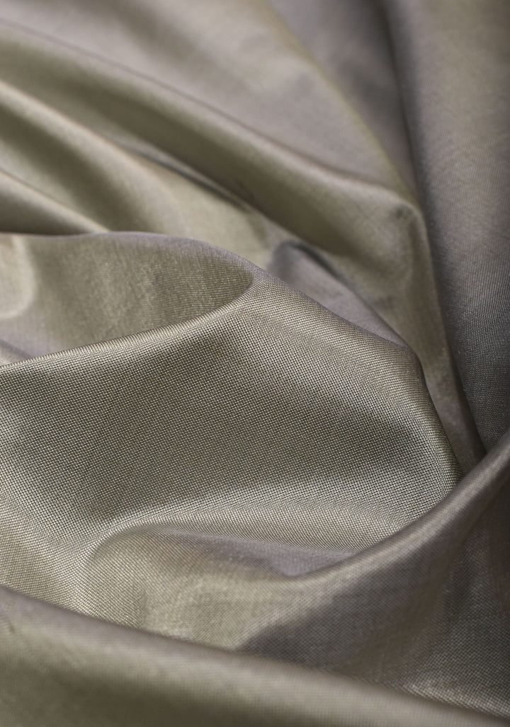 Gray Banarasi Katan Silk Saree with Meenakari Floral border and Pallu | SILK MARK CERTIFIED