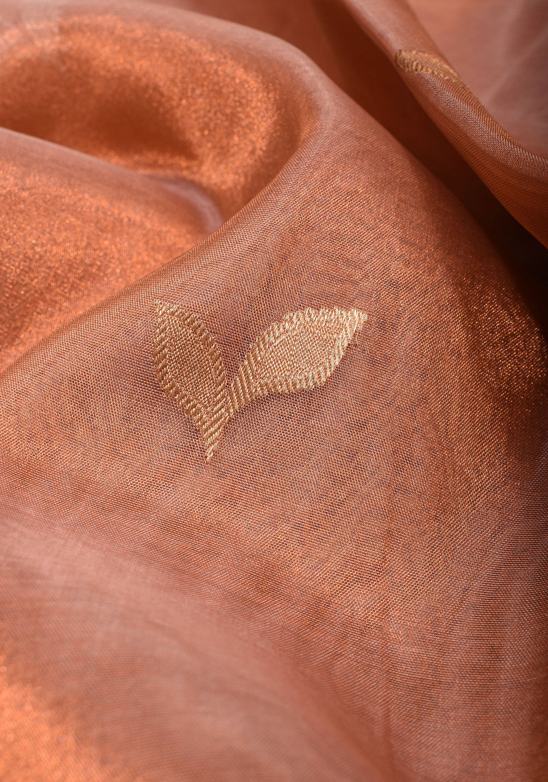 Stunning Light Peach Tissue Pure Silk Banarasi Saree with Sona Rupa Damask Motifs and Gold Zari Border | SILK MARK CERTIFIED