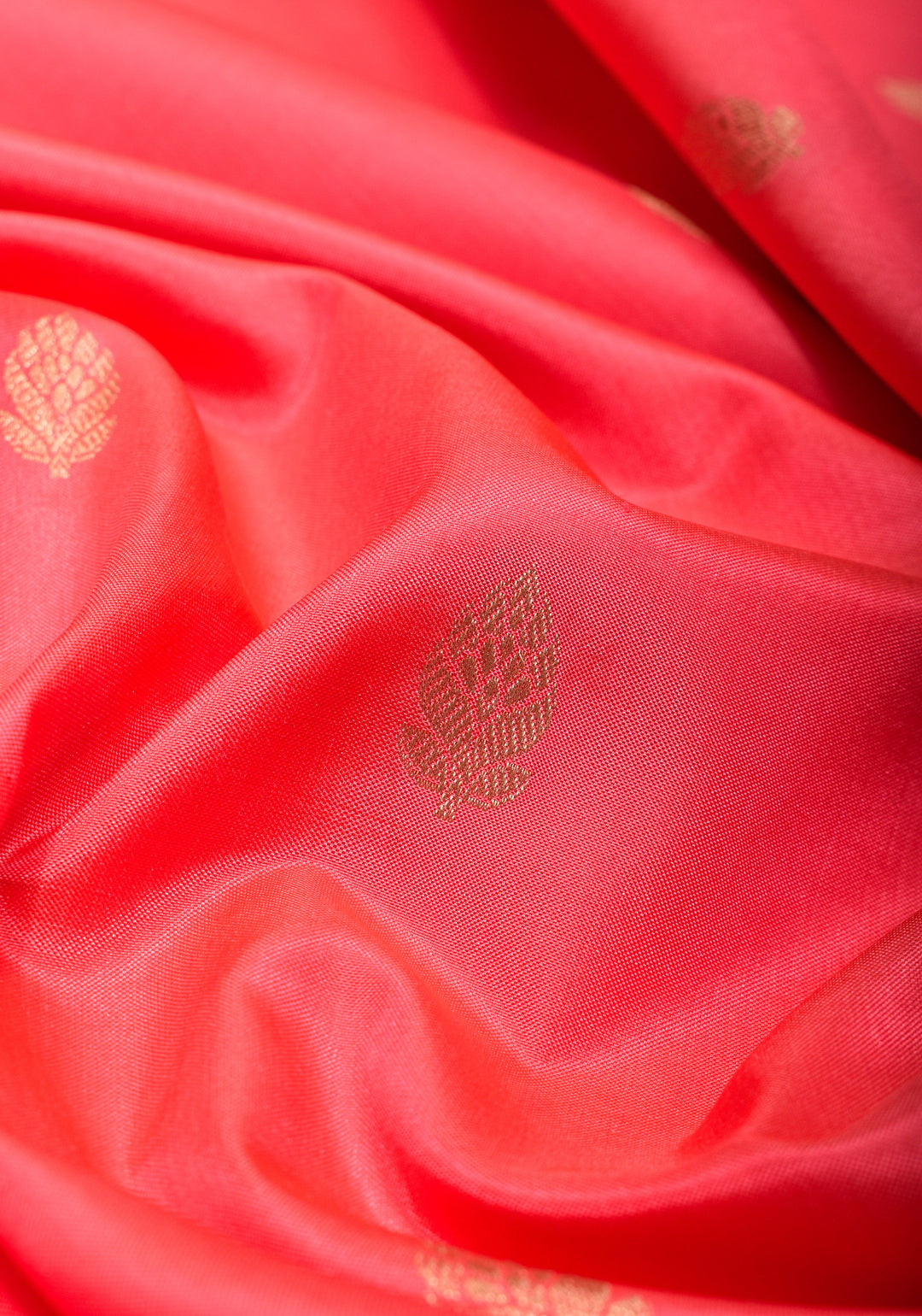 Pink Pure Banarasi Katan Silk Saree with Floral Buttis and Zari Border | SILK MARK CERTIFIED