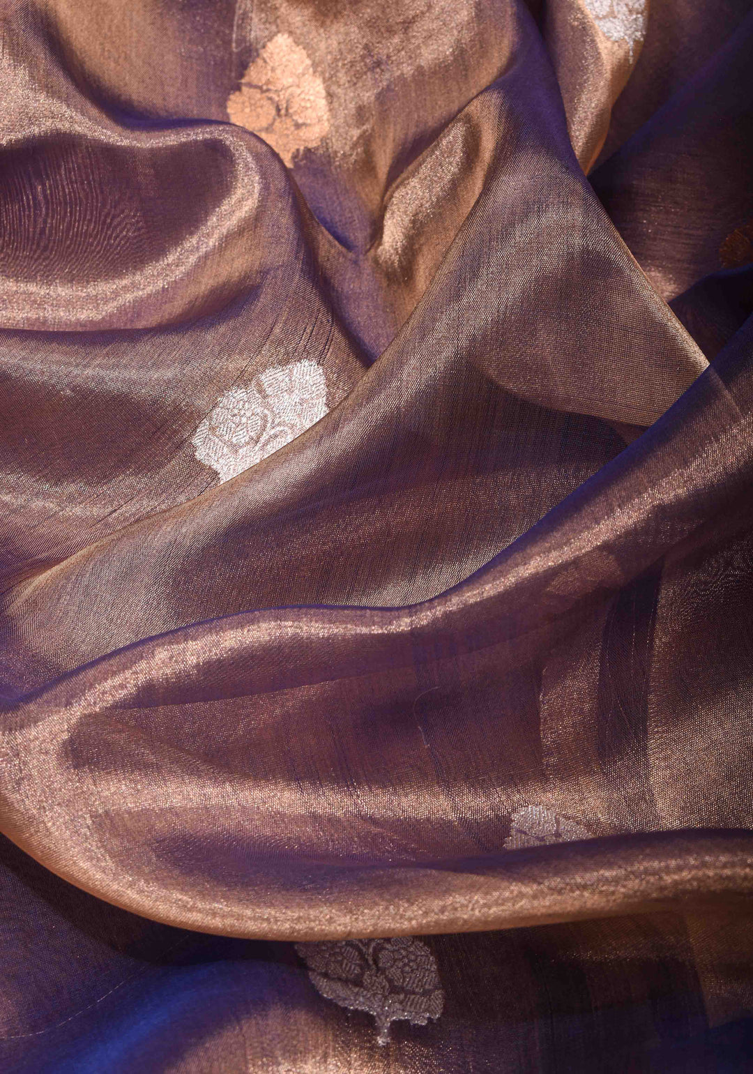 Blue Tone Banarasi Pure Tissue Silk Saree with Sona Rupa Buttas and Zari Border | SILK MARK CERTIFIED