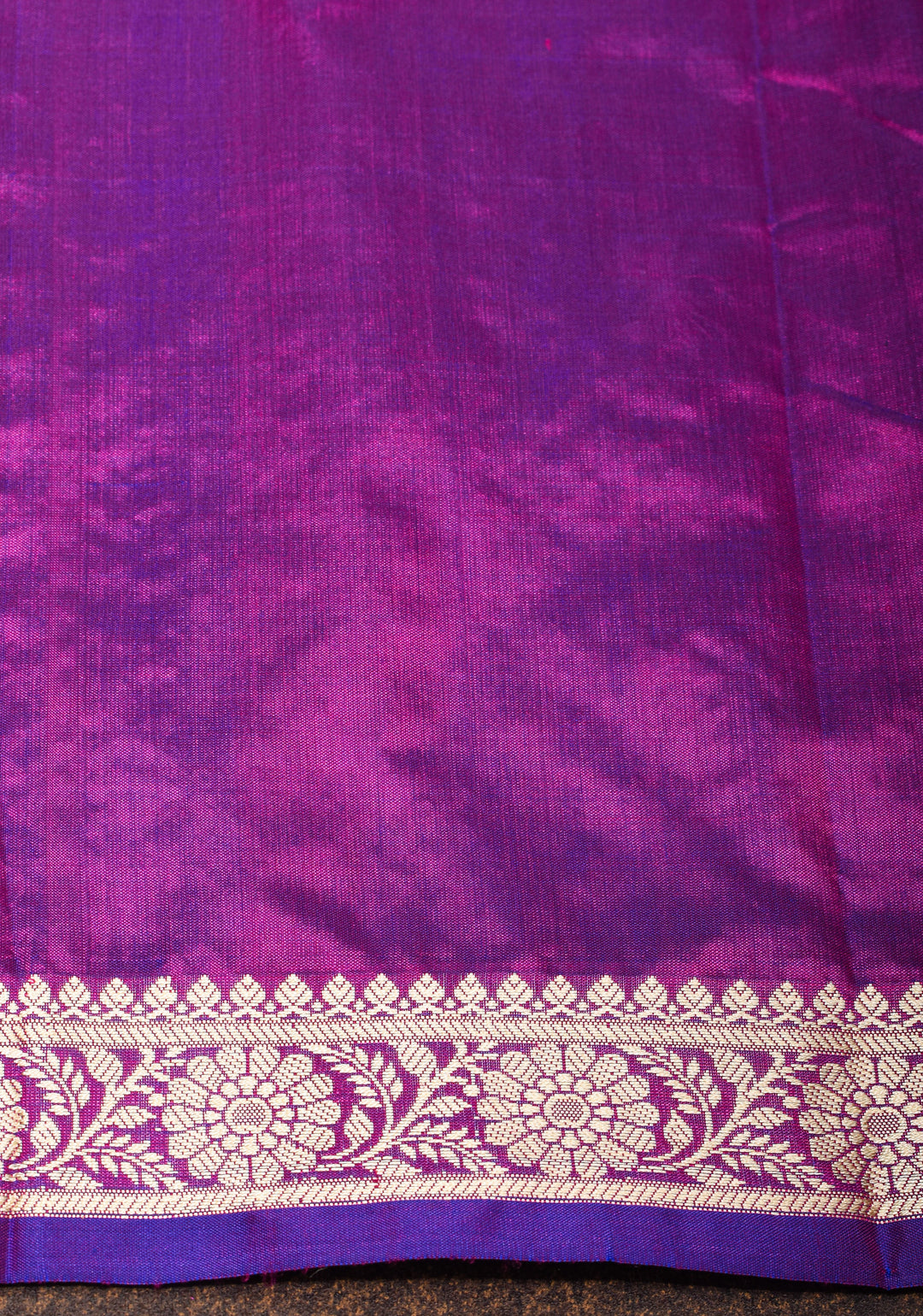 Exquisite Lightweight Banarasi Silk Saree in Royal Fuchsia with Dainty Buttas and Refined Contrast Resham Border| SILK MARK CERTIFIED
