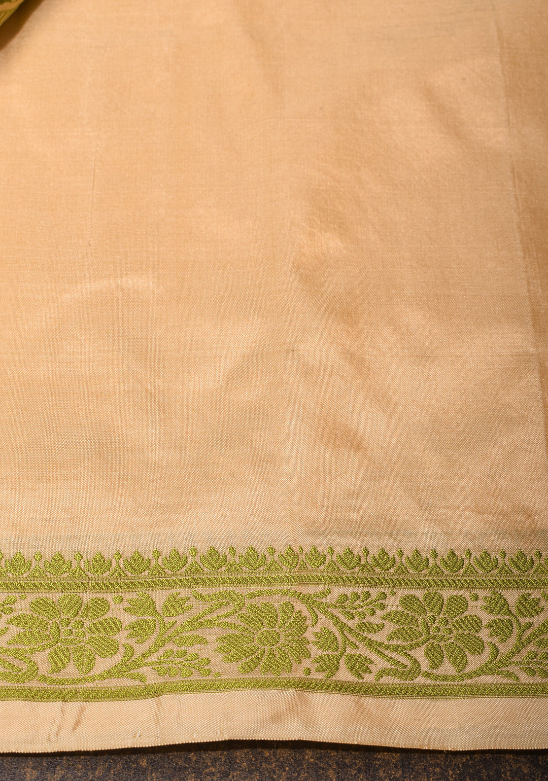 Exquisite Lightweight Banarasi Silk Saree in Beige with Dainty Buttas and Refined Contrast Resham Border| SILK MARK CERTIFIED