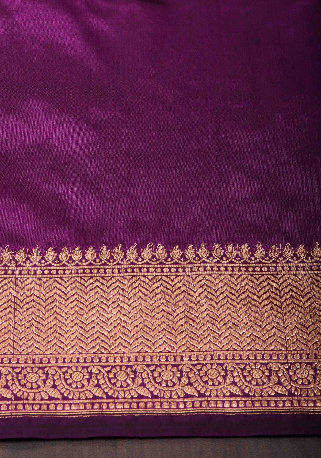 Purple Leheria Pattern Banarasi Katan Silk Saree with Zari Buttas and Zari Border | SILK MARK CERTIFIED