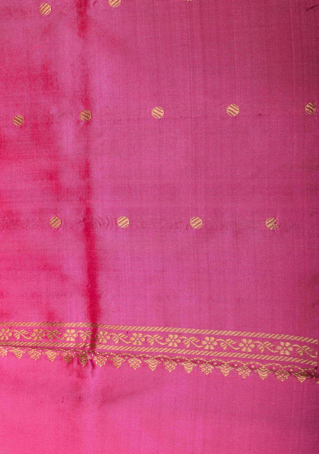 Bubblegum Pink Banarasi Katan silk saree with Sona Rupa ornate 2 design vertical stripes and Zari Border| SILK MARK CERTIFIED