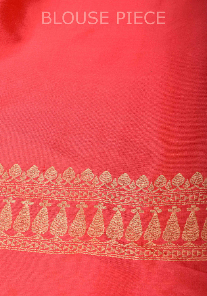 Red Banarasi Katan Silk Saree with Khimkhwab Zari Brocade and Zari Border | SILK MARK CERTIFIED